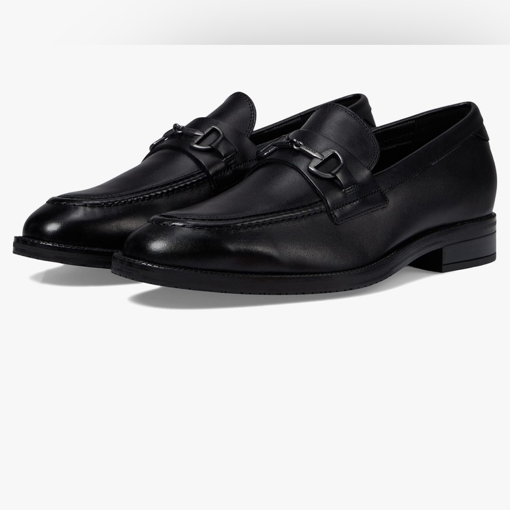 M Black Cole Haan Essentials Leather Bit Buckle Loafers Size 9.5 |F21
